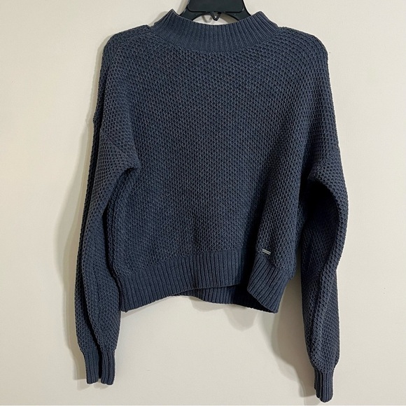 Hollister Sweaters - Hollister Mock Neck Dark Grey Chunky Knit Cropped Sweater Size S
